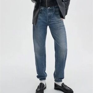 Rag & Bone Miramar Acid Wash High Rise Denim Jogger Jeans Blue Size XS